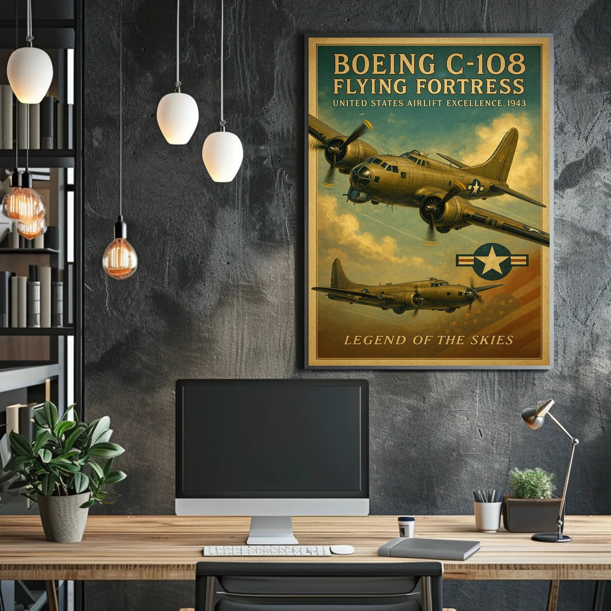 Legendary WWII Boeing C-108 Aviation Poster Art