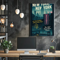 New York City Cultural Melting Pot Poster Modern Wall Art