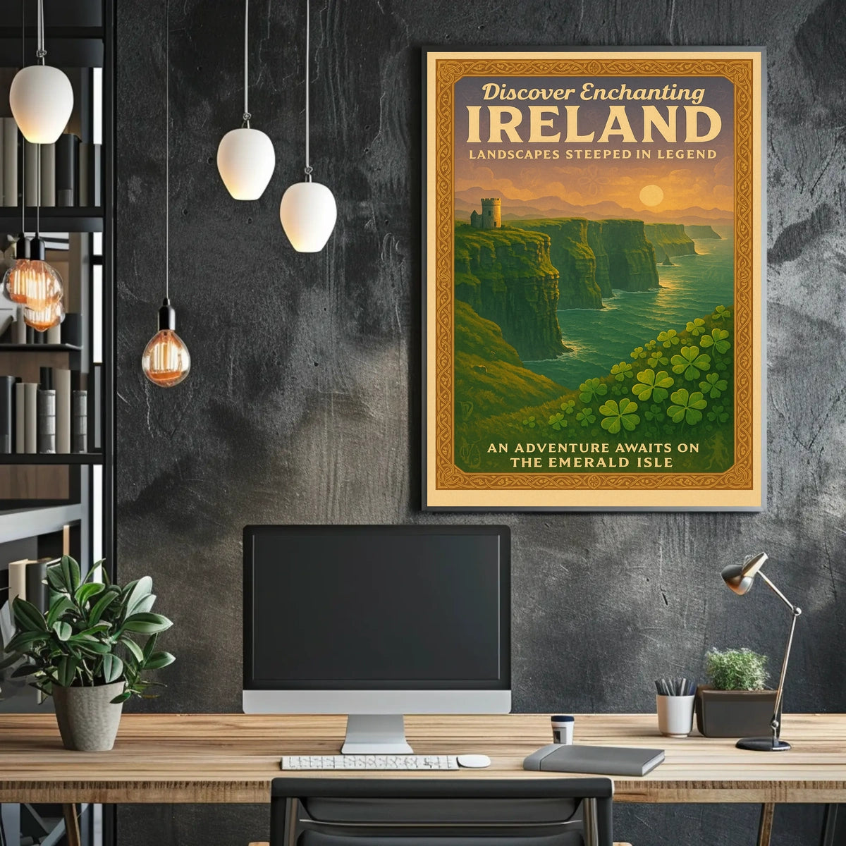 Ireland's Legendary Landscapes Vintage Enchanting Celtic Poster