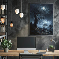 Eerie Graveyard Scene Gothic Art Poster PosterGoat