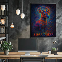 Zebra Duiker Mystical Wildlife Art Poster