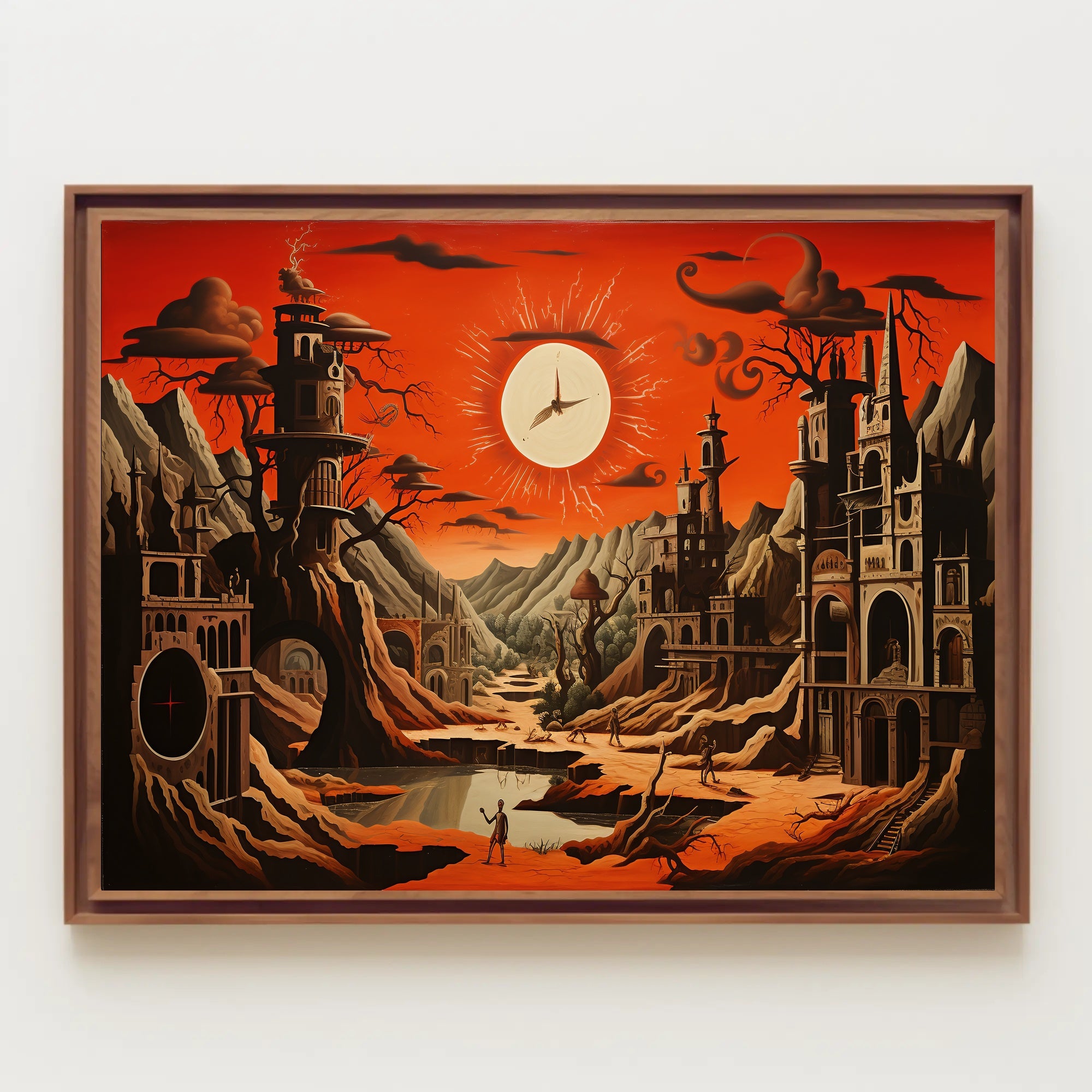 Surreal Gothic Landscape with Radiant Sky Fantasy Mythology Poster