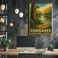 Congaree National Park Lush Wetland Forest Escape Nature Lovers Artistic Poster