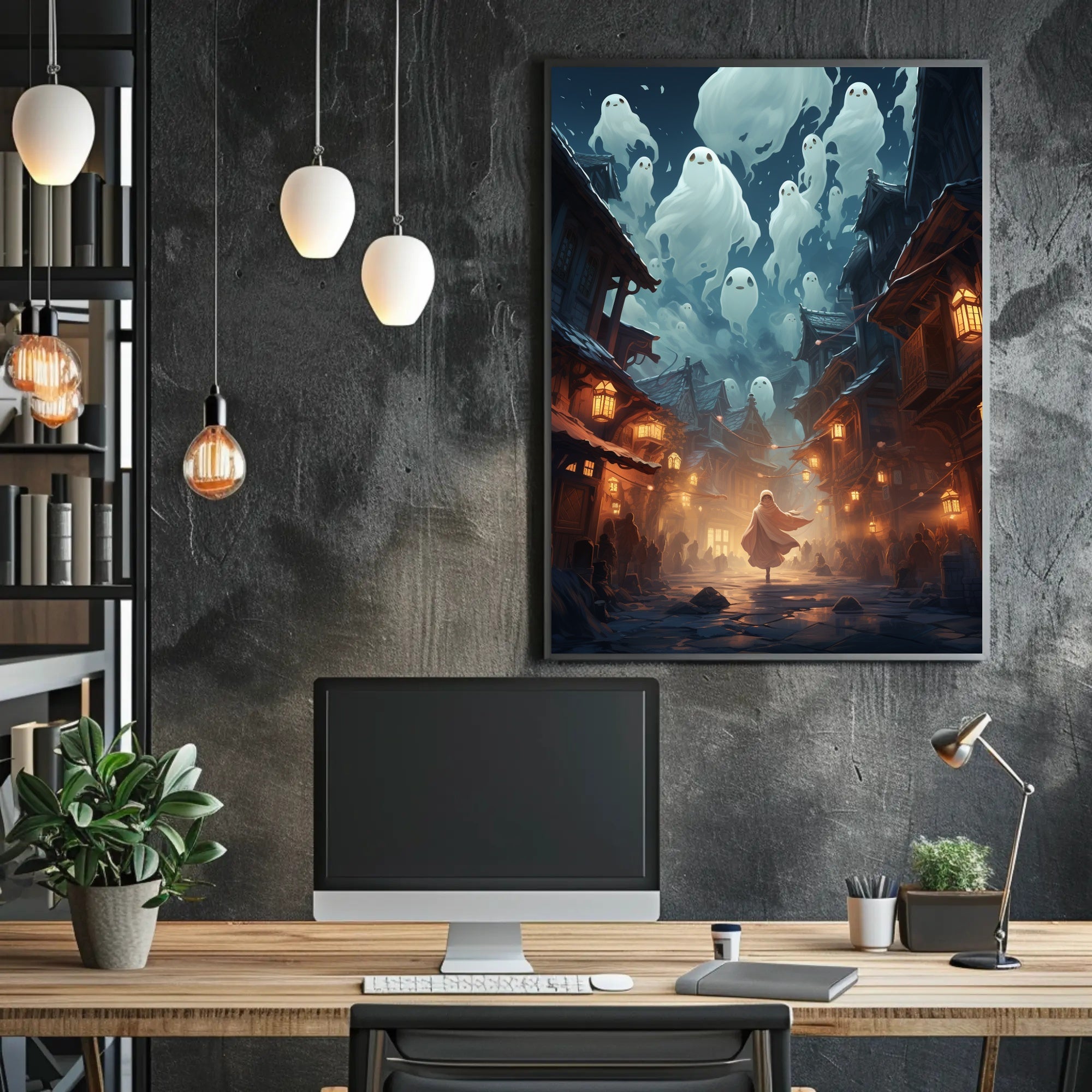 Ghostly Night In The Village Poster