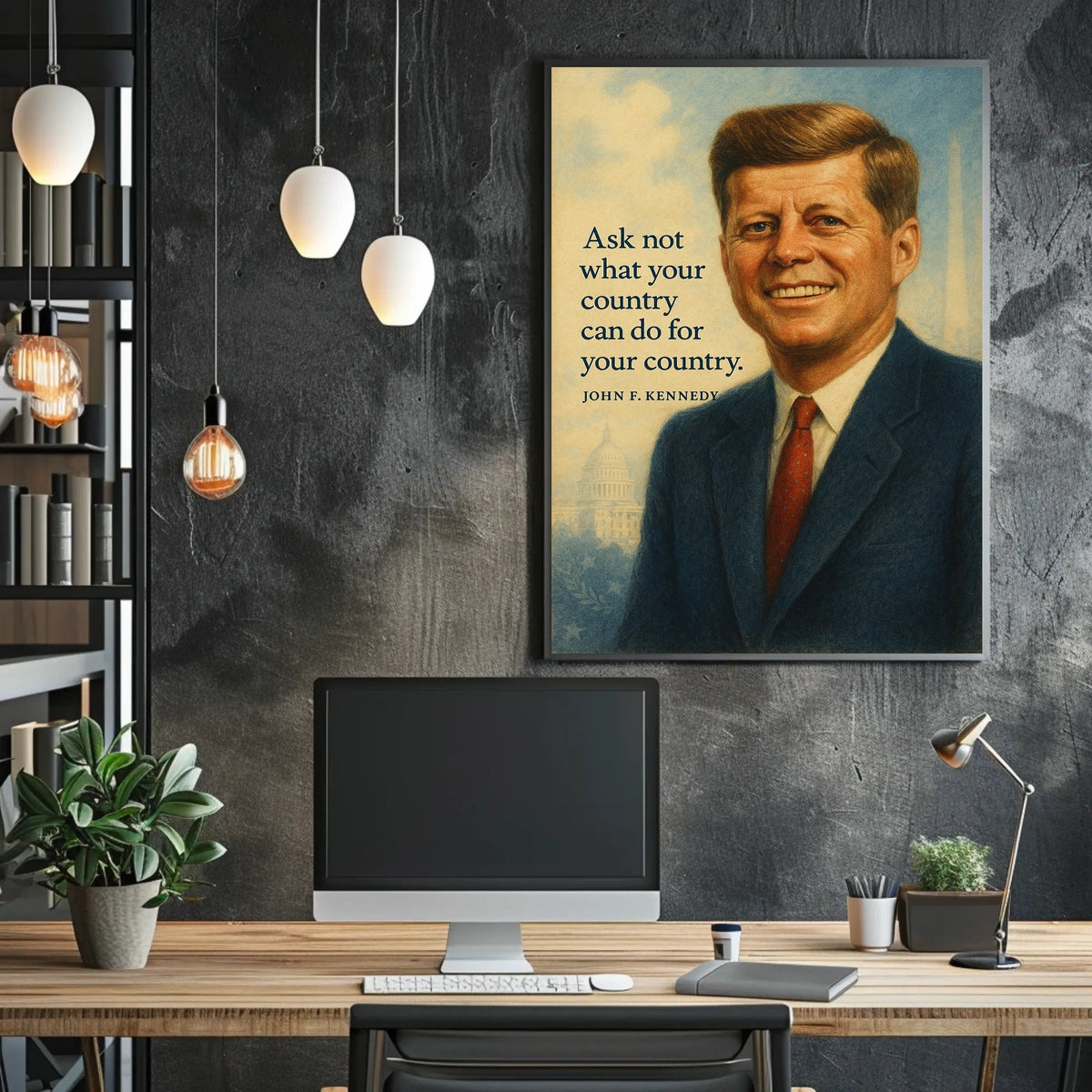 Vintage JFK Poster: Patriotic Inspiration and Civic Duty