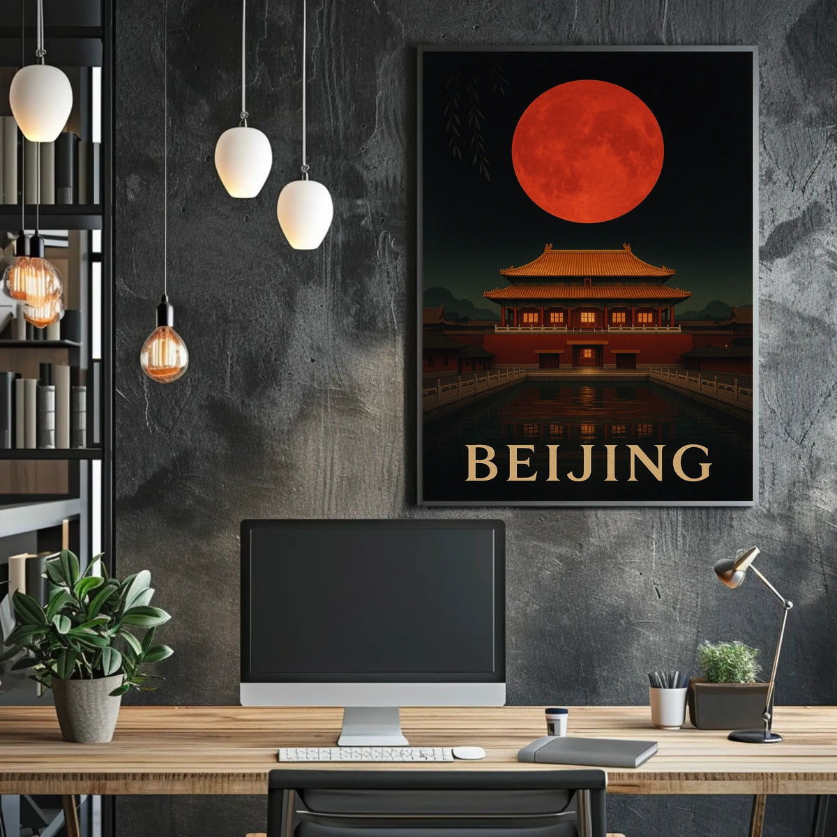 Beijing Red Moon Cultural or Heritage Poster