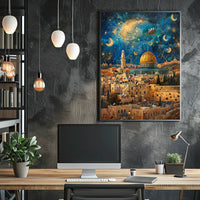 Enchanting Jerusalem Nightscape Holiday Fantasy Poster