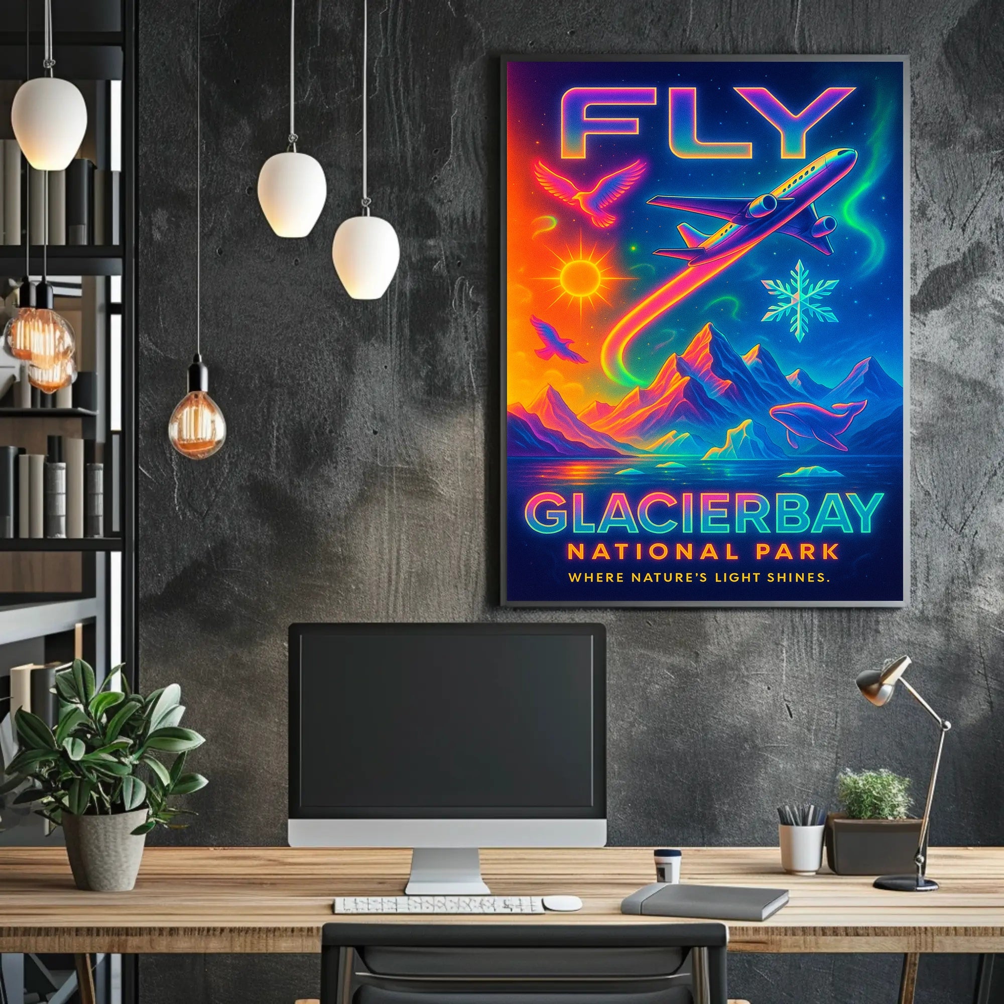 Fly to Glacier Bay National Park Poster