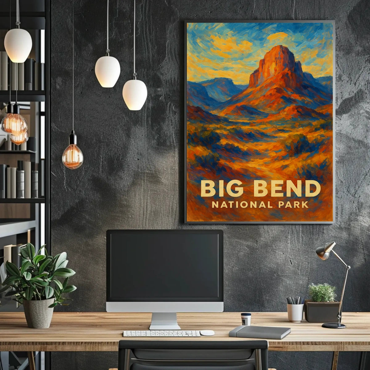 Big Bend National Park Poster Wall Art Desert Night Sky