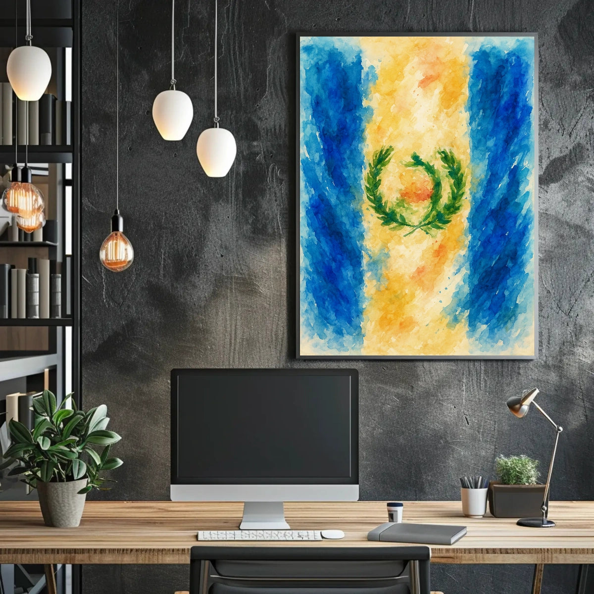 Watercolor Flag Art Poster