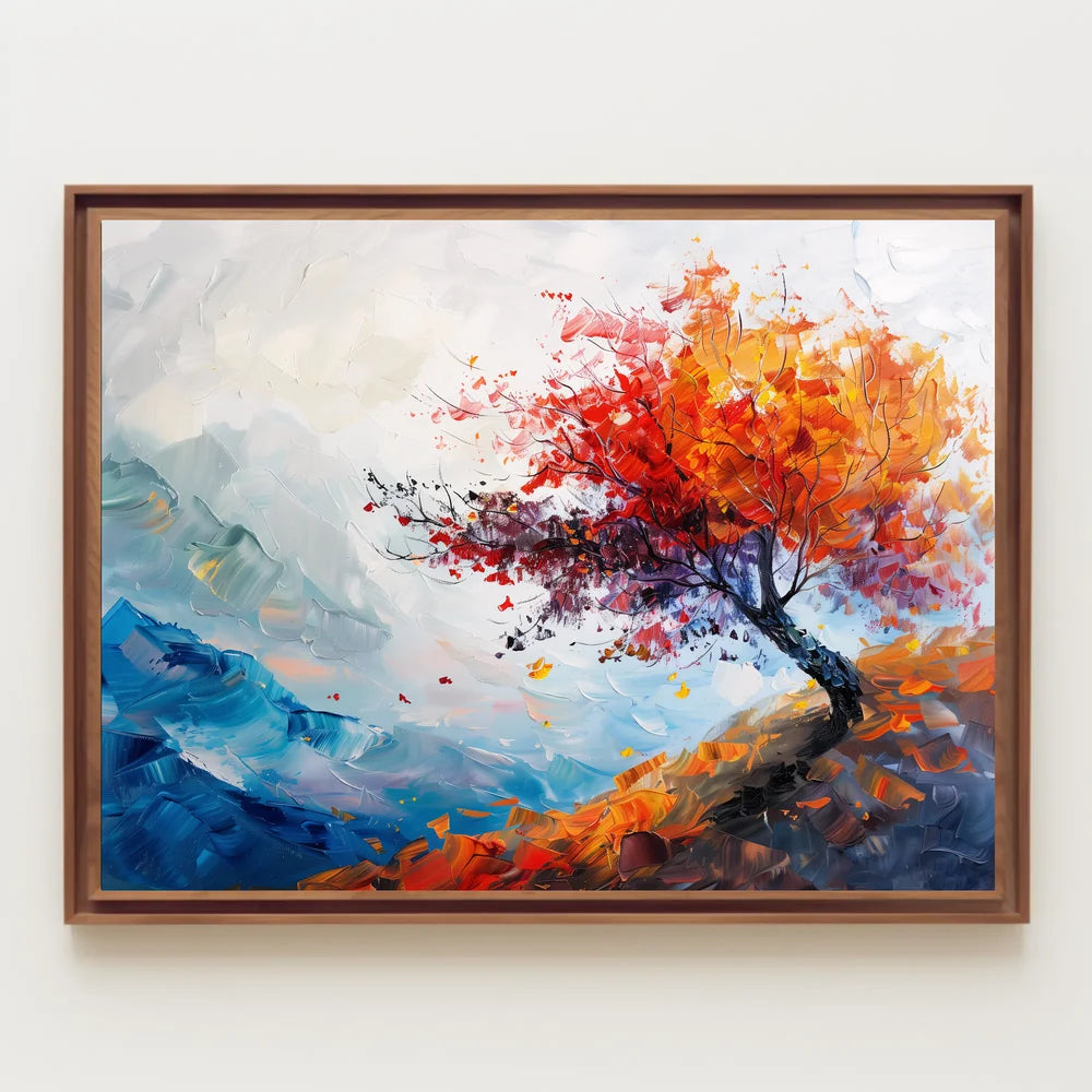 Autumn Tree Abstract Impressionist Art Poster Print