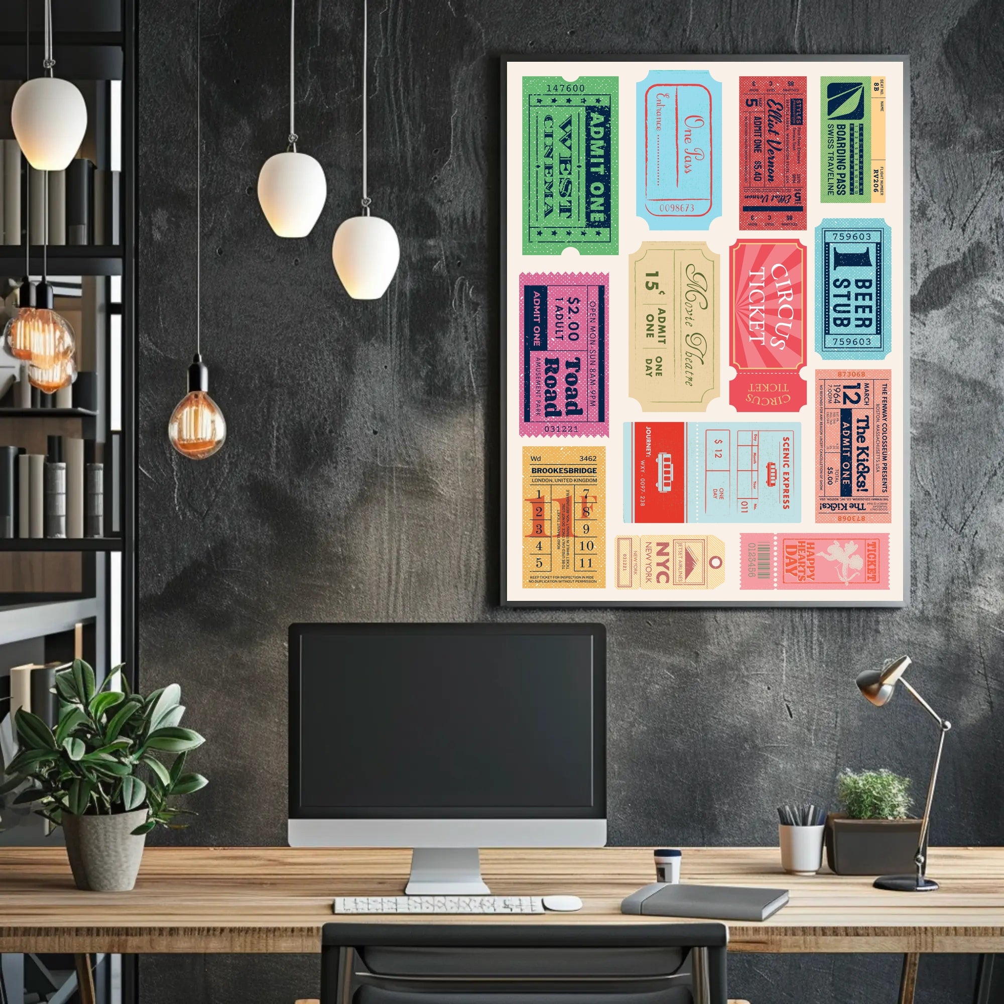 Vintage Nostalgia Ticket Collage: Travel Poster PosterGoat