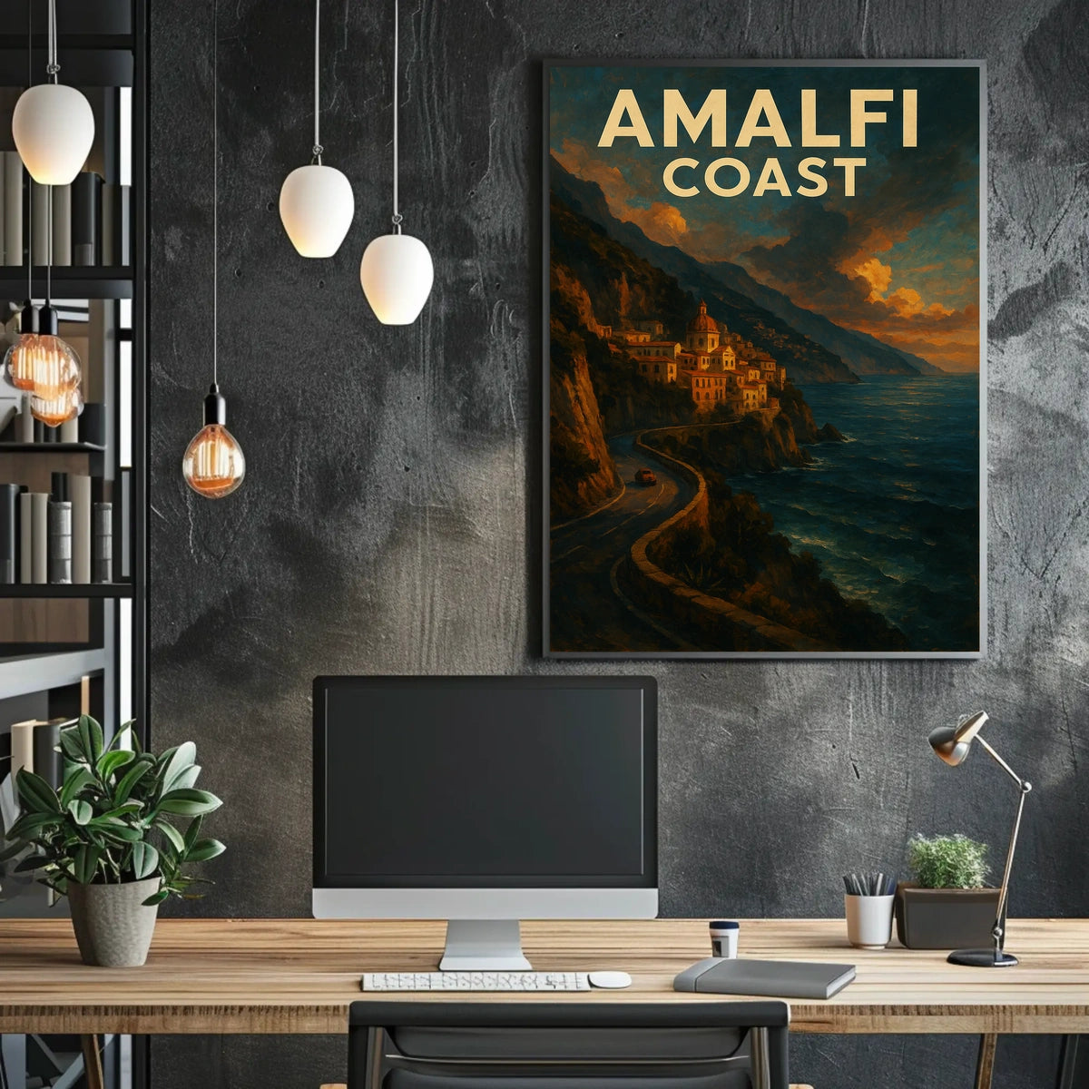 Amalfi Coast Poster Wall Art 18x24 Coastal Decor Print