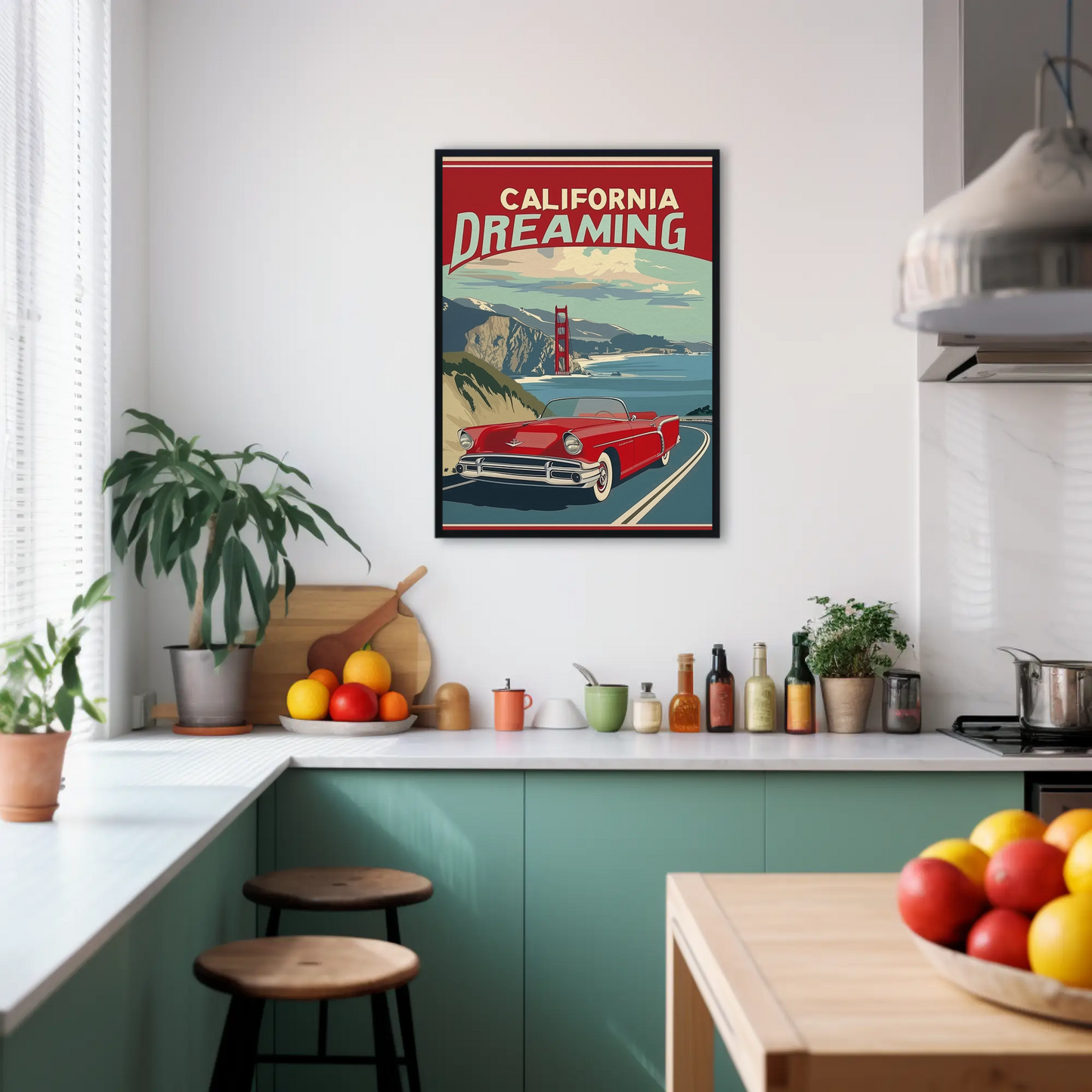 California Vintage Poster - Dreaming by the Coast