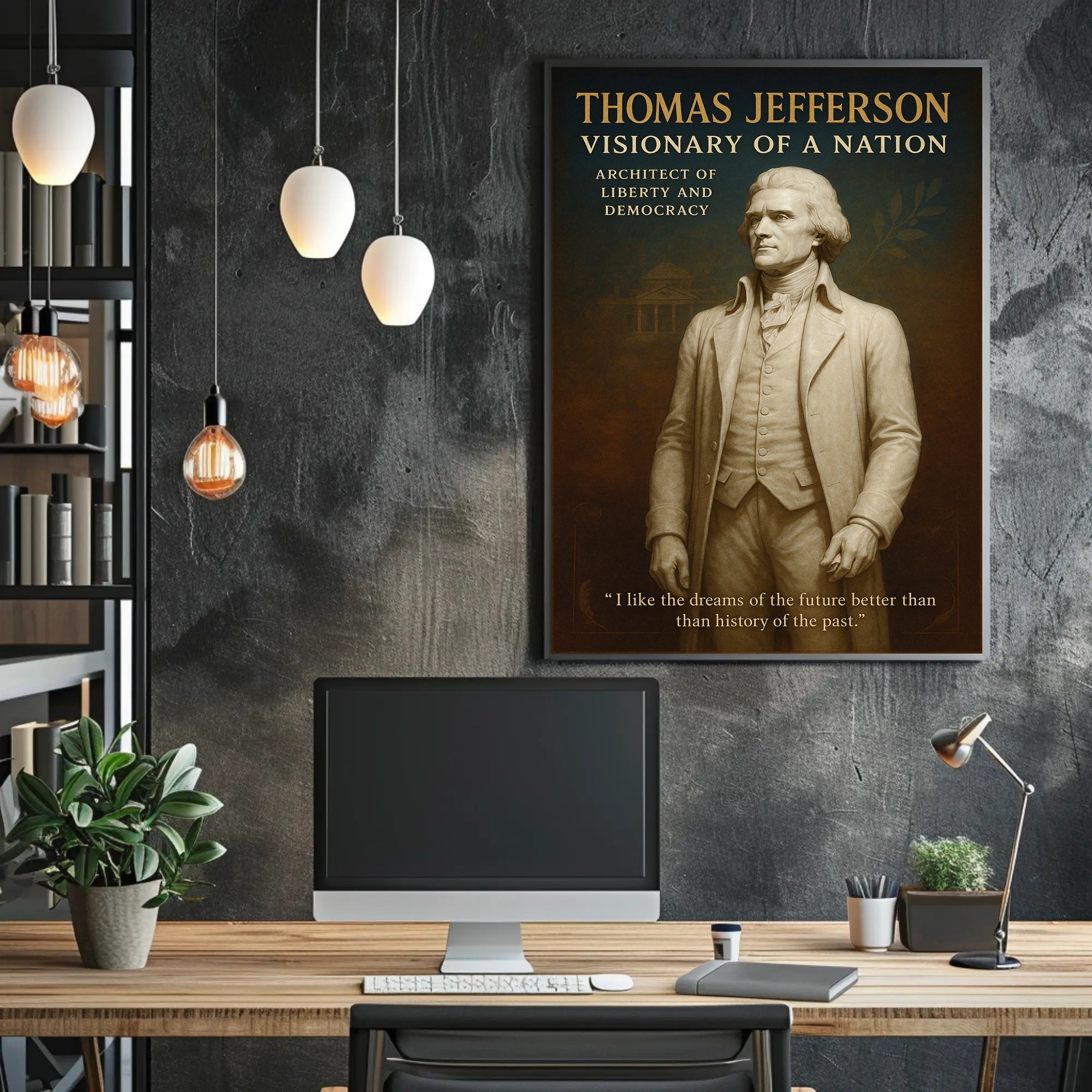 Thomas Jefferson Visionary Vintage Historical or Presidential Poster