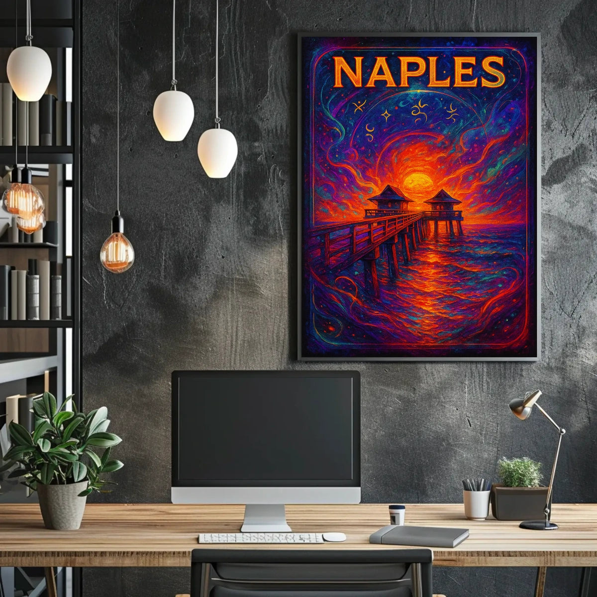 Naples Sunset Dreamscape Poster