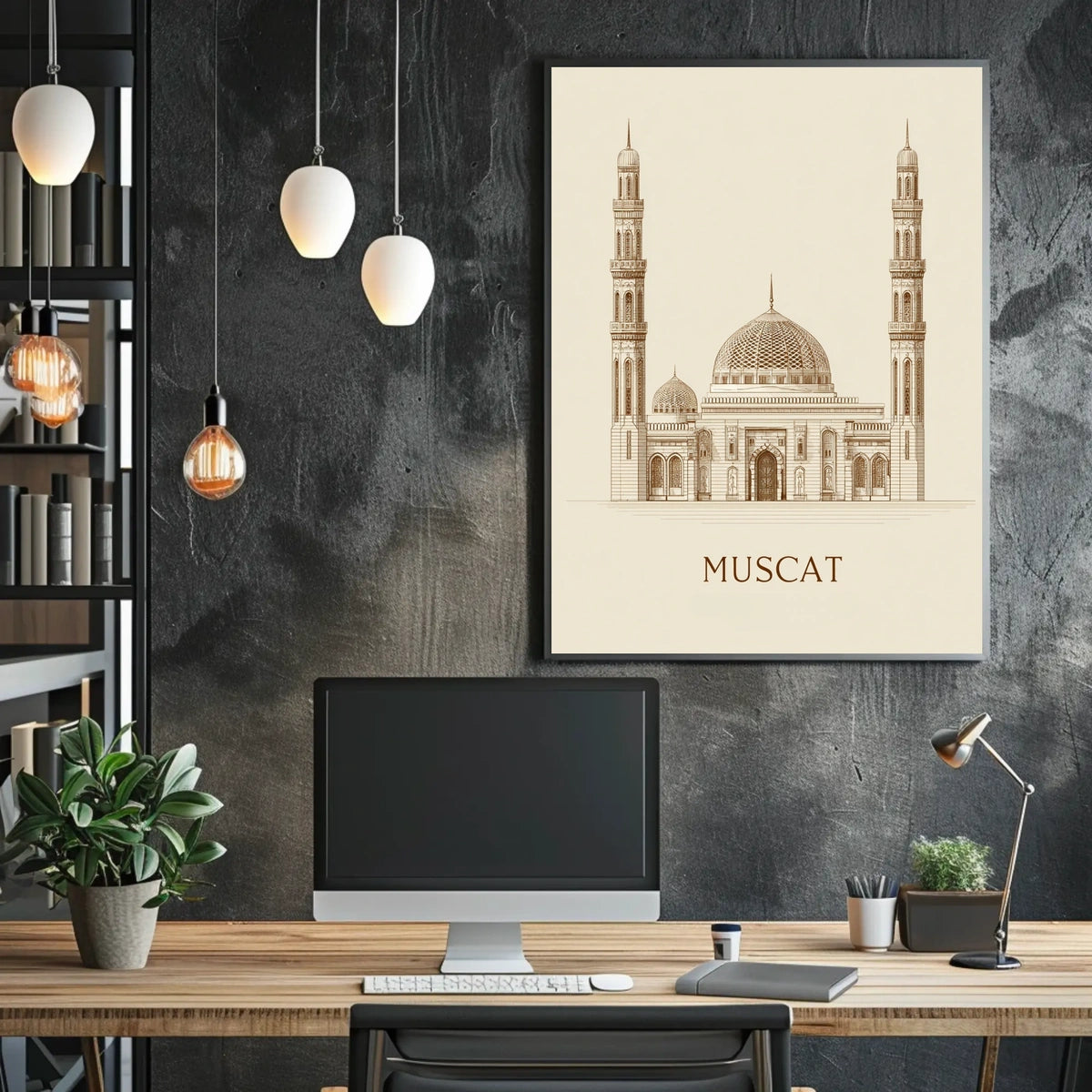 Muscat Architectural Illustration Poster