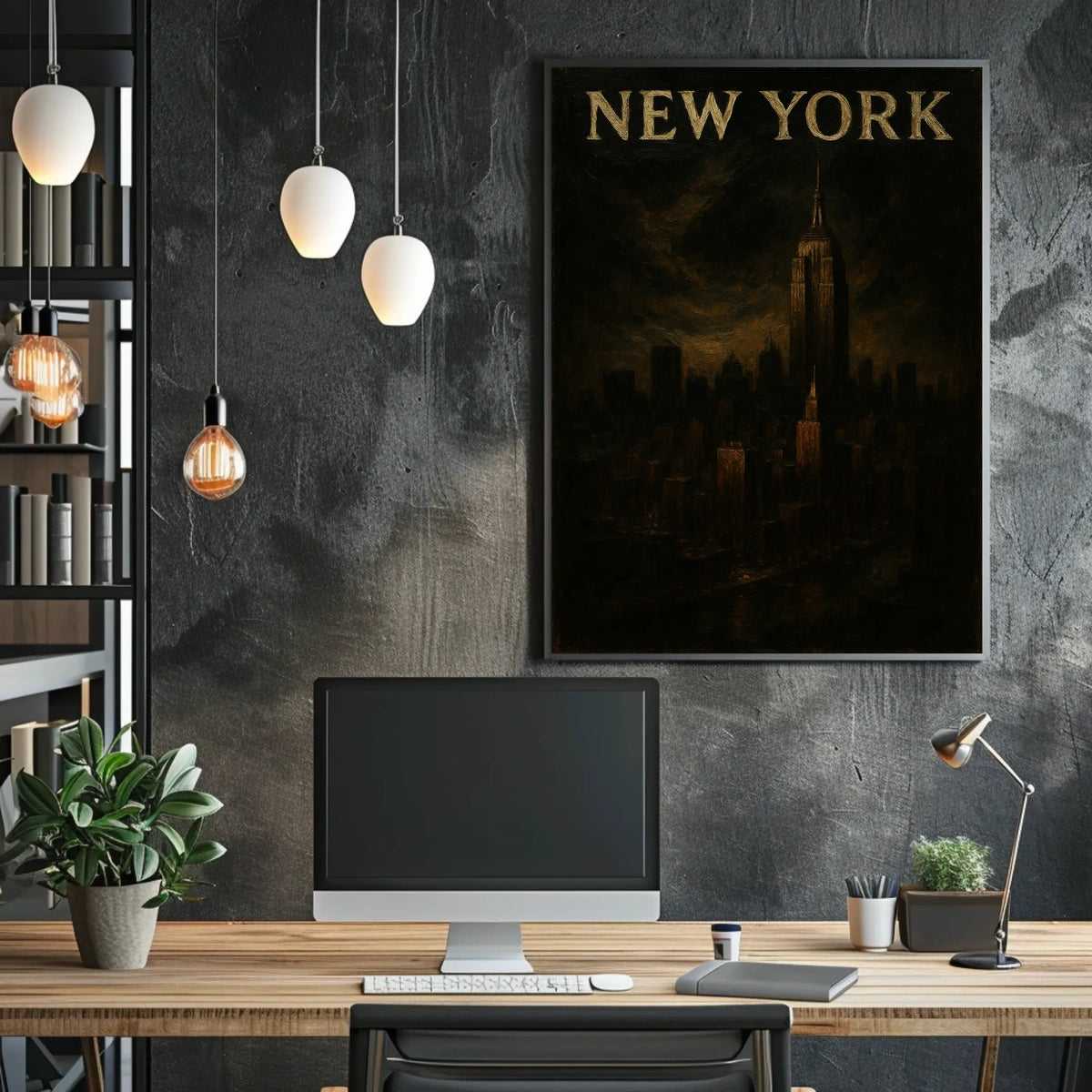 New York Skyline Poster Wall Art 18x24 Print Cityscape Gift