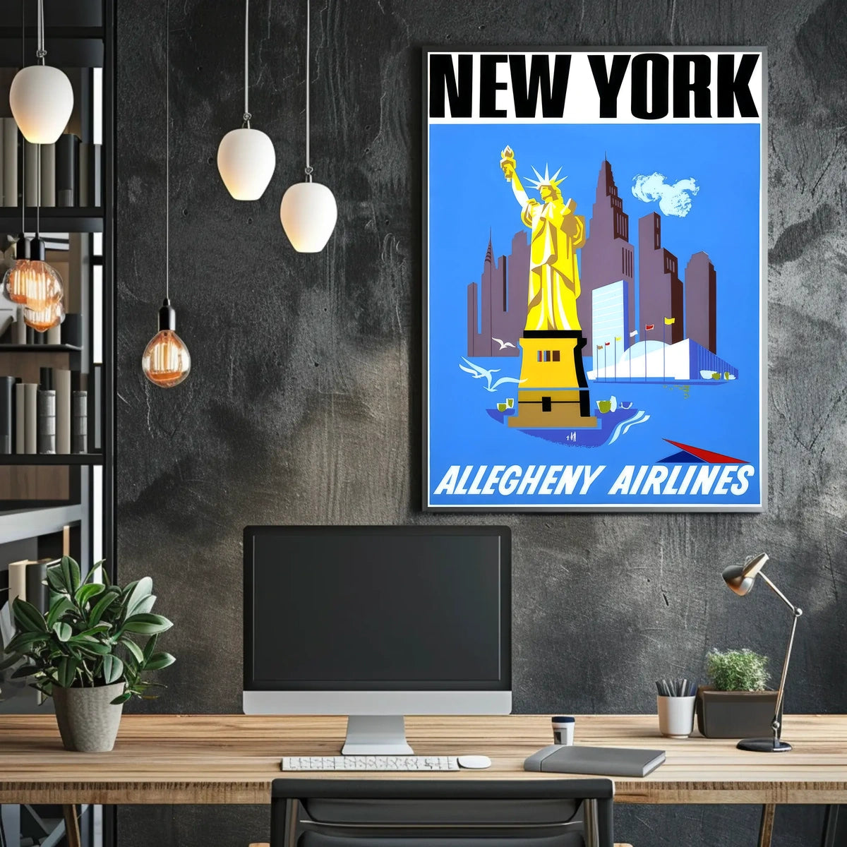 New York City Poster Abstract Iconic Travel Wall Art
