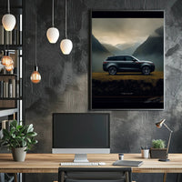Luxury SUV in Serene Landscape Poster PosterGoat