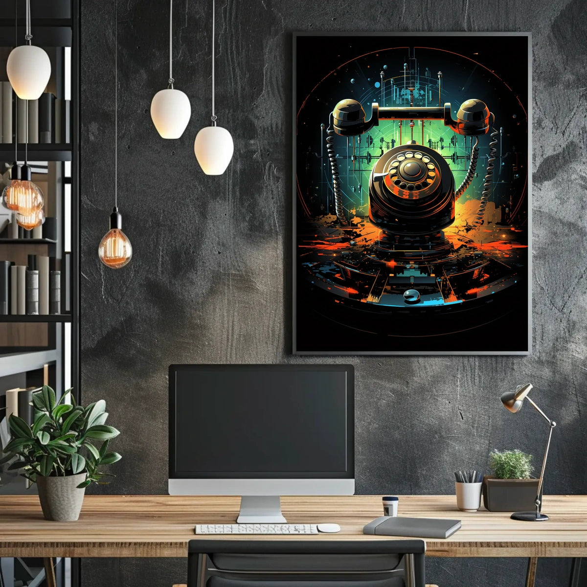 Retro Futurism The Evolution of Communication Poster