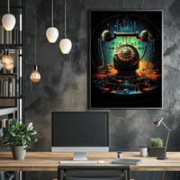 Retro Futurism The Evolution of Communication Poster