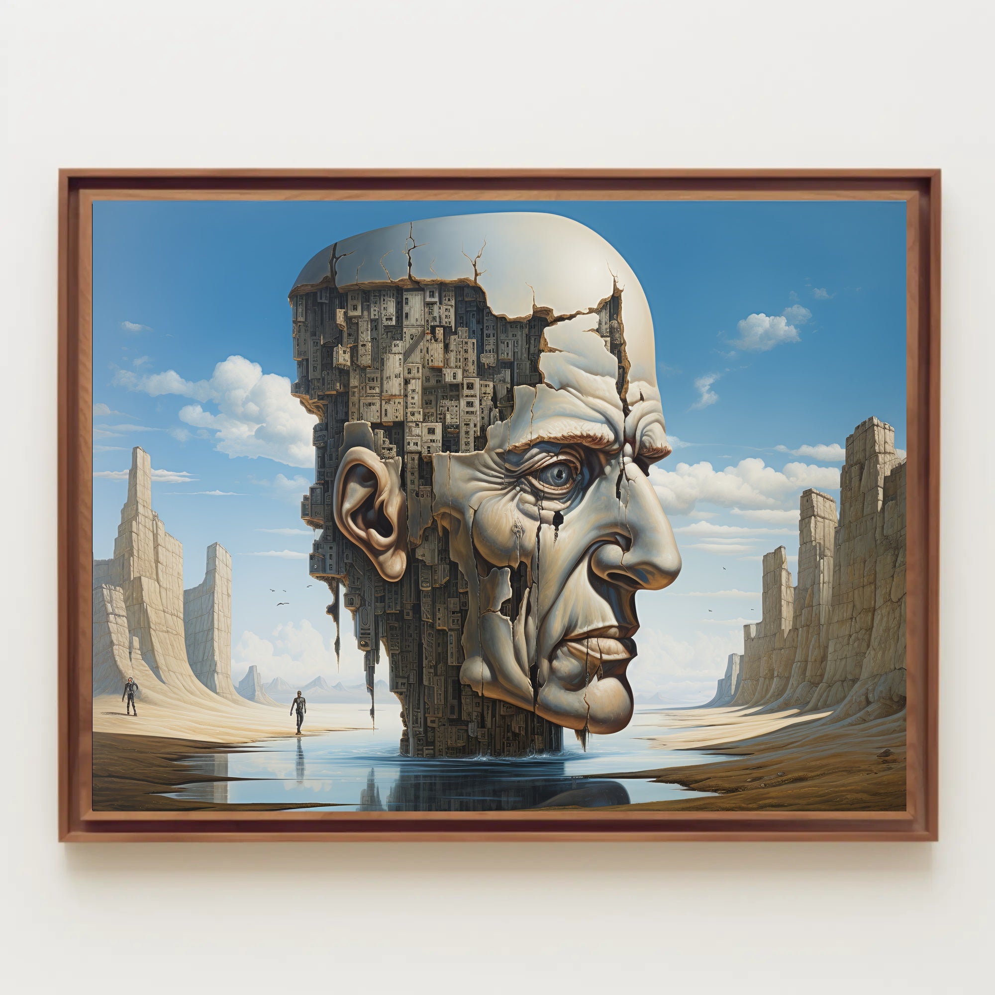 Surreal Desert Urban Head Artistic Poster