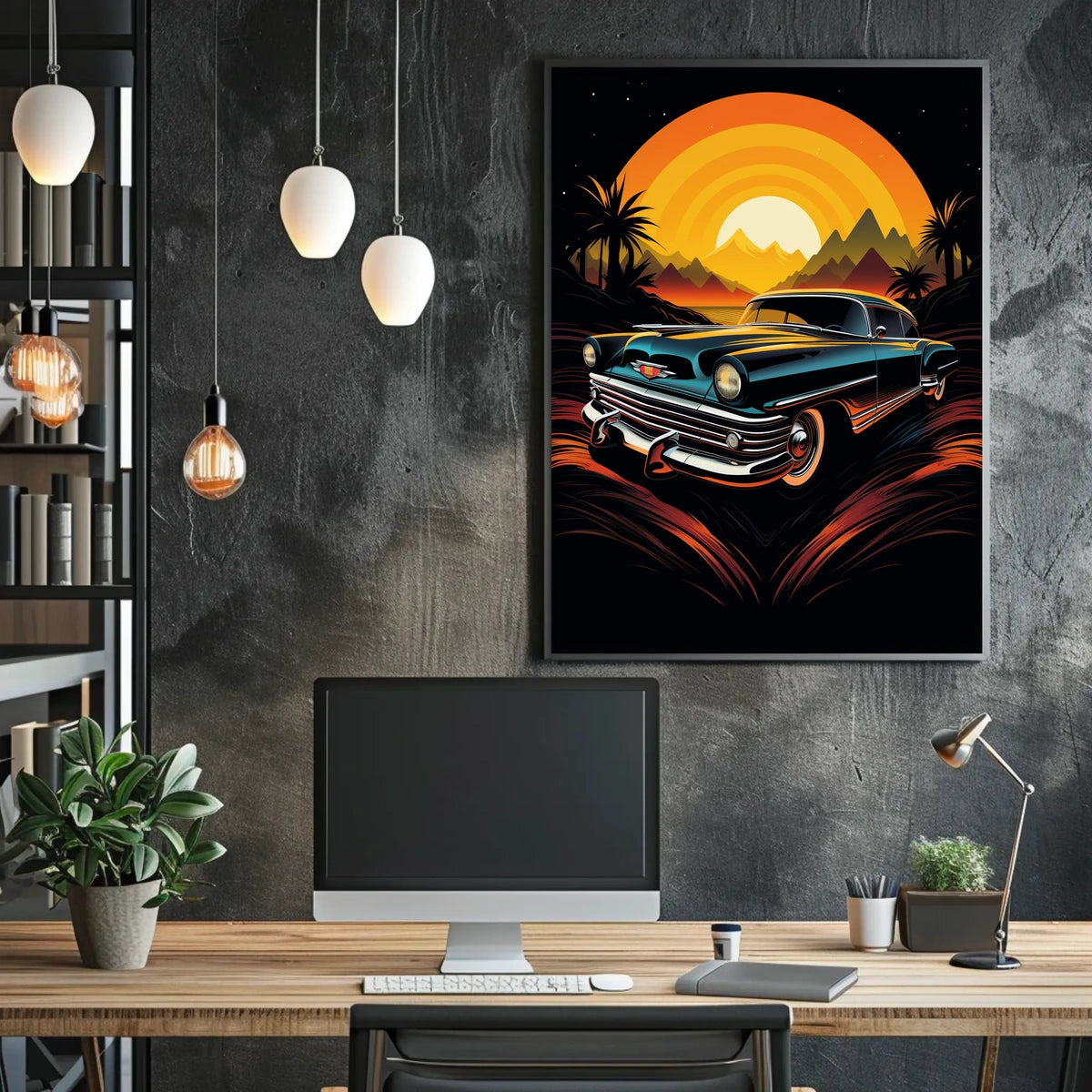 Retro Sunset Drive Poster