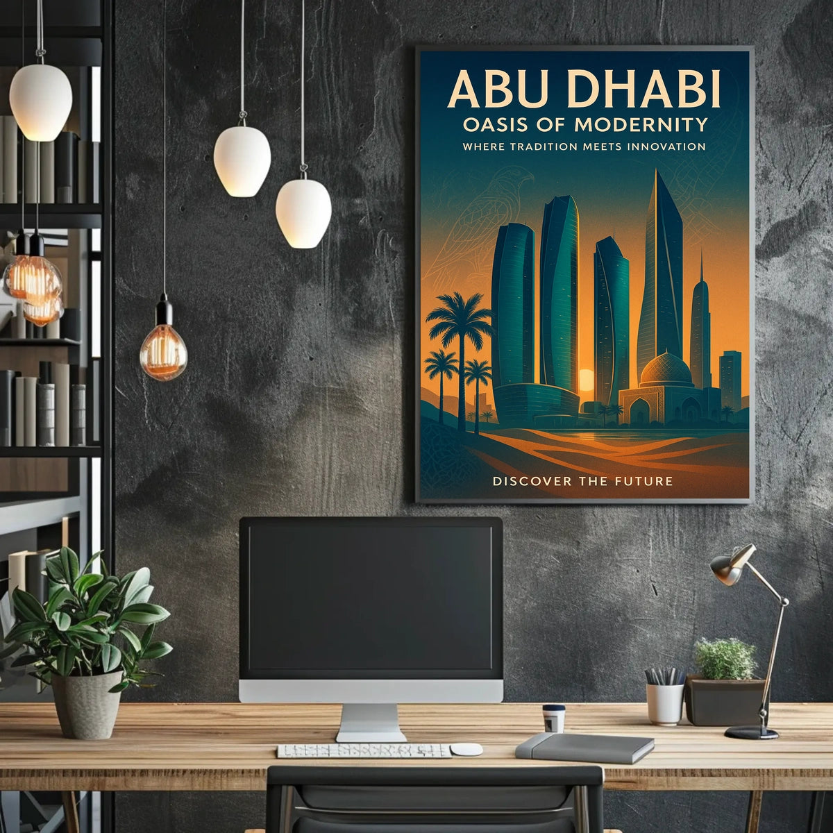 Abu Dhabi Cityscape Tradition Meets Innovation Travel Poster