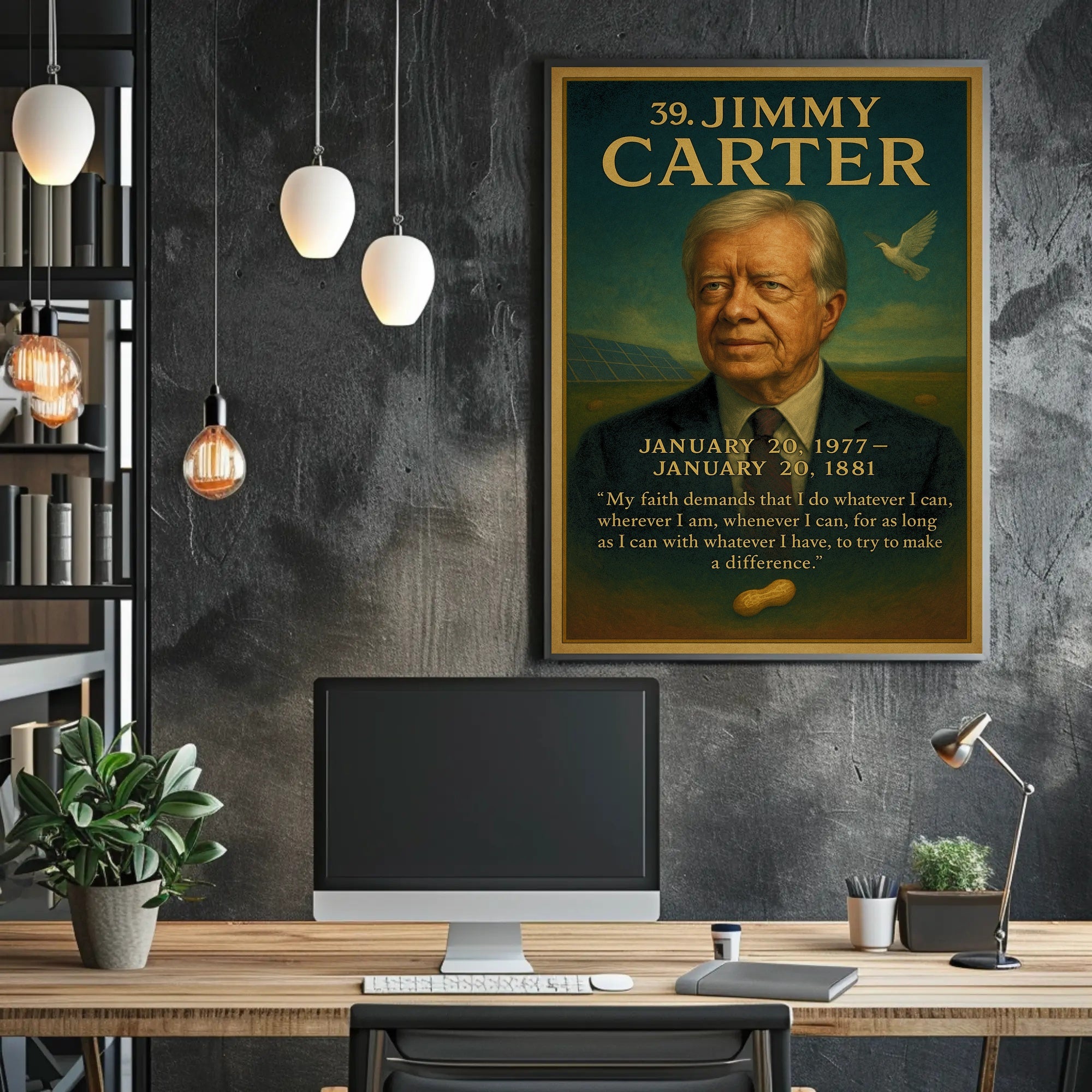 Jimmy Carter 39th President Wall Art Print PosterGoat