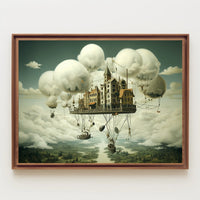 Floating Castle in Mid-Air Fantasy or Mythology Poster