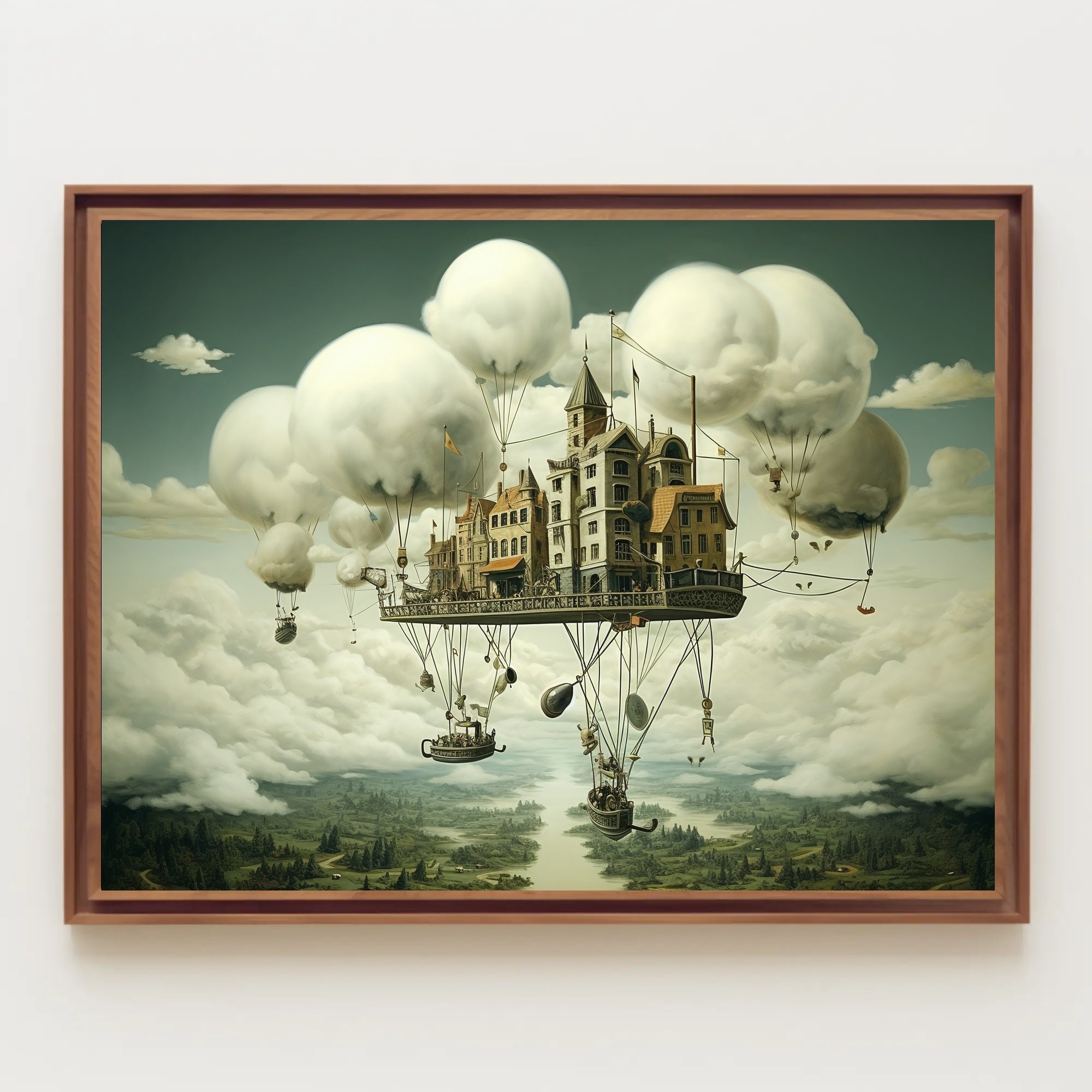 Floating Castle in Mid-Air Fantasy or Mythology Poster