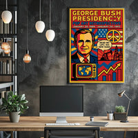 George Bush Presidency Pop Art Retrospective Poster PosterGoat