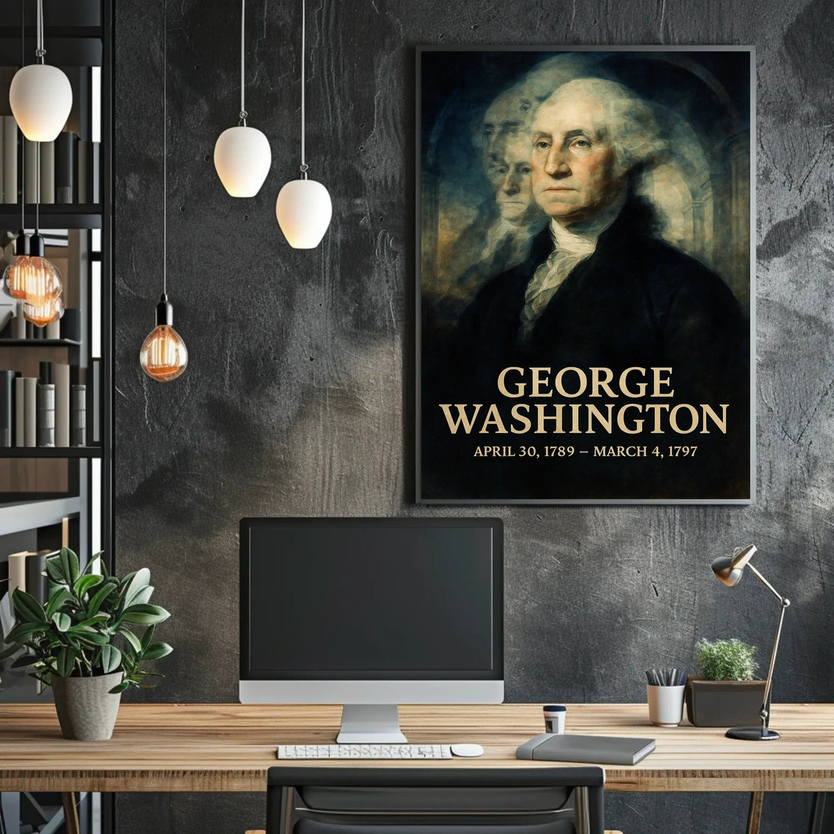 George Washington 1st President of the United States Double Exposure Poster