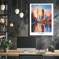 Beijing Skyline at Sunset: Urban or Cityscape Poster PosterGoat