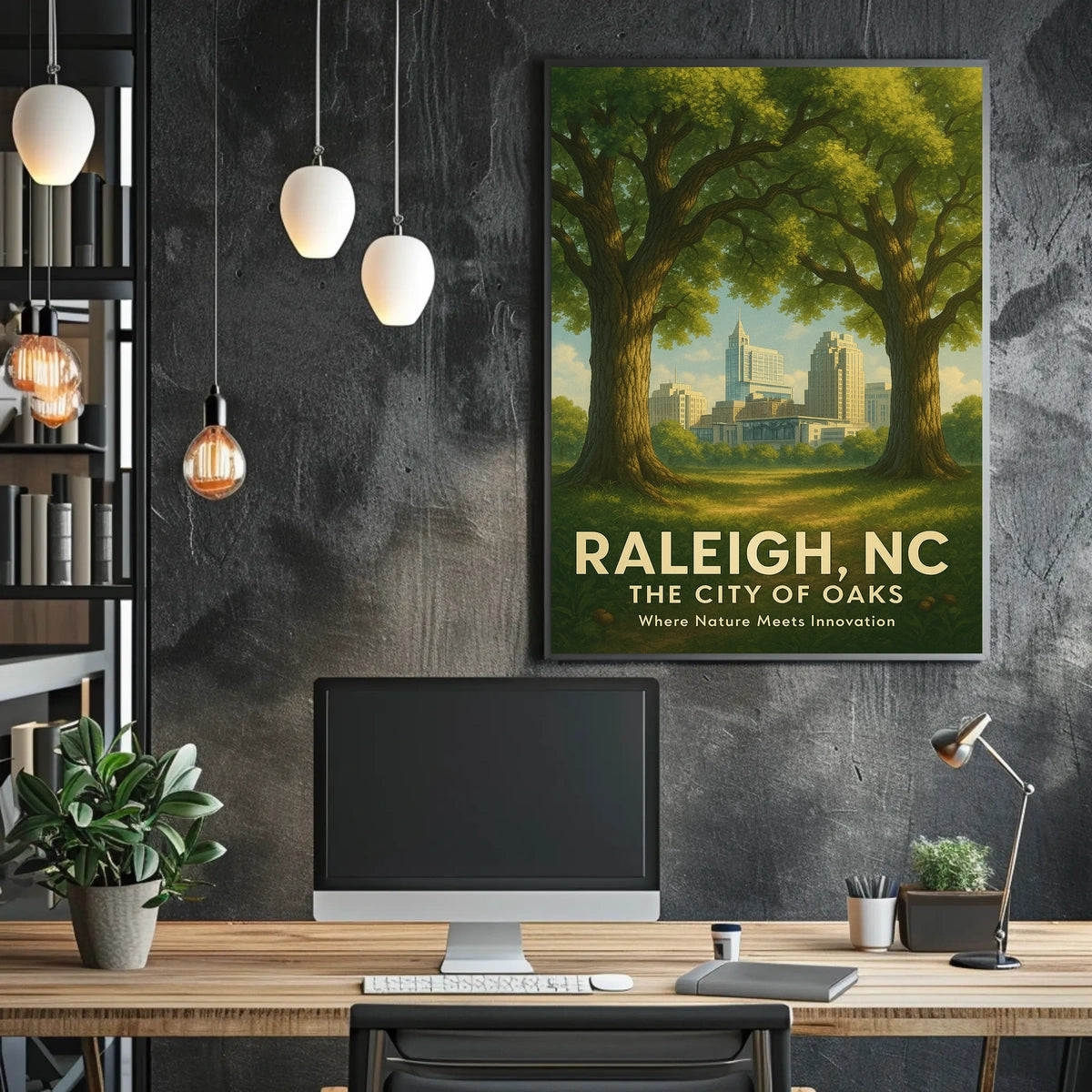 Raleigh, NC The City of Oaks Poster