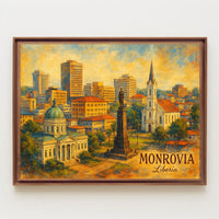 Monrovia Cityscape Realism Poster