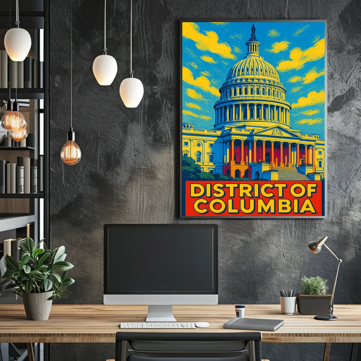 District of Columbia Capitol Art Poster