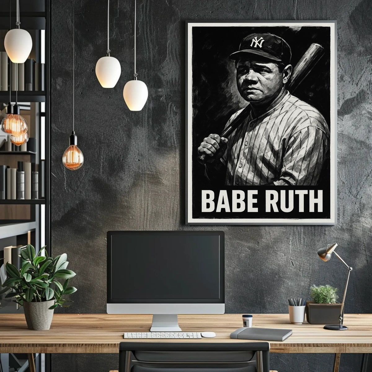 Babe Ruth Iconic Baseball Legend Poster