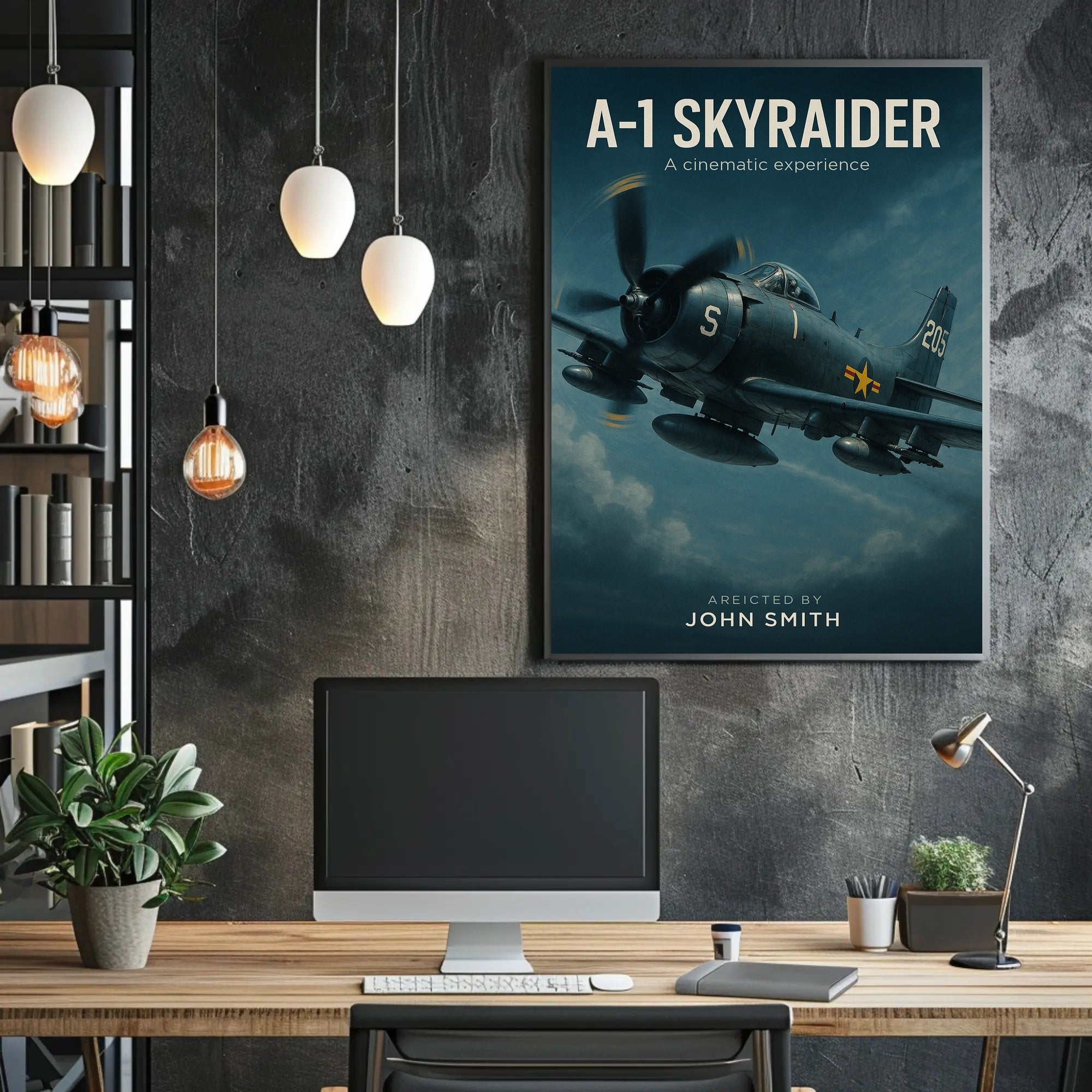 A-1 Skyraider Cinematic Adventure Military Recruitment Poster PosterGoat