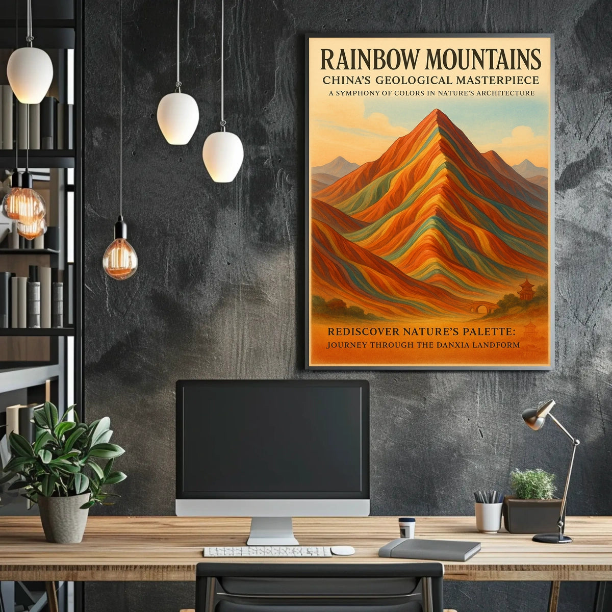 Rainbow Mountains ChinaS Geological Poster