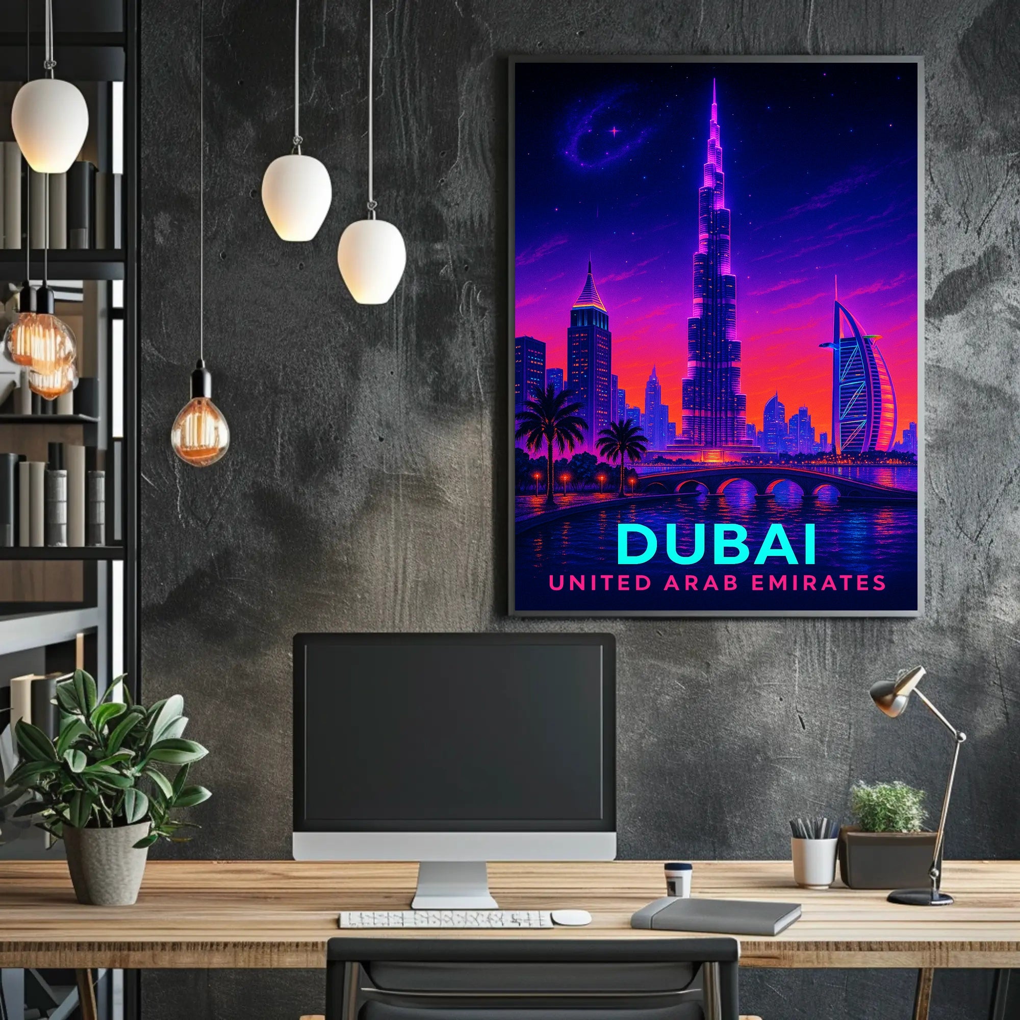 Dubai Skyline United Arab Emirates Poster PosterGoat