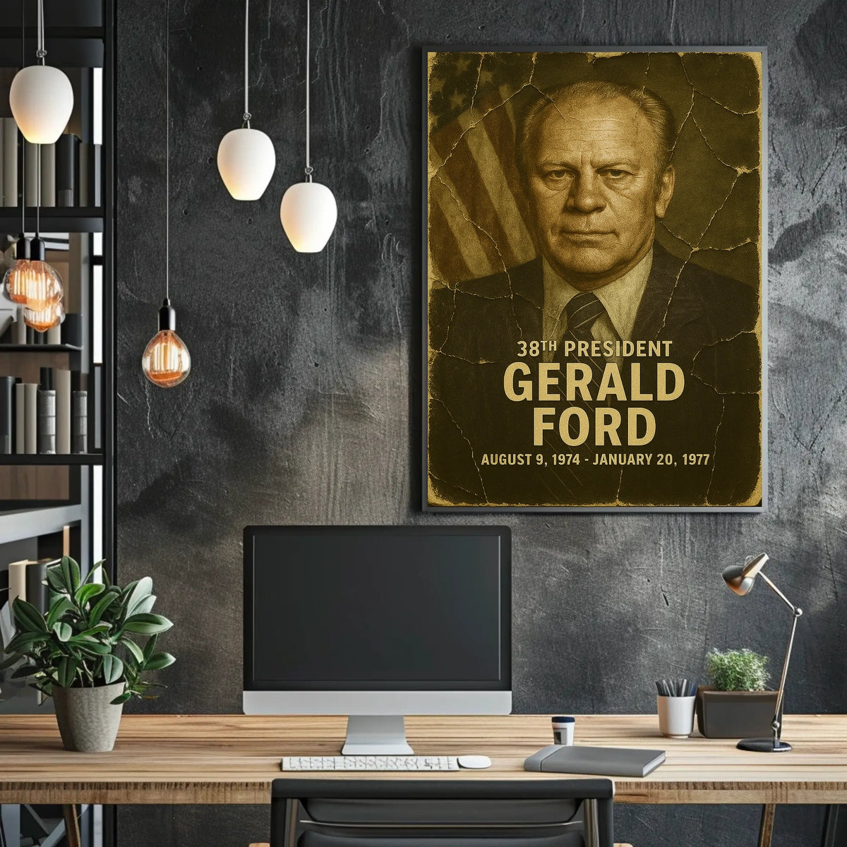 Gerald Ford 38th President of the United States Damaged Photograph Poster
