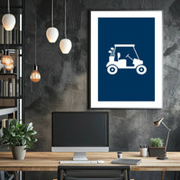 Silhouette Golf Cart Minimalist Art Sports Poster