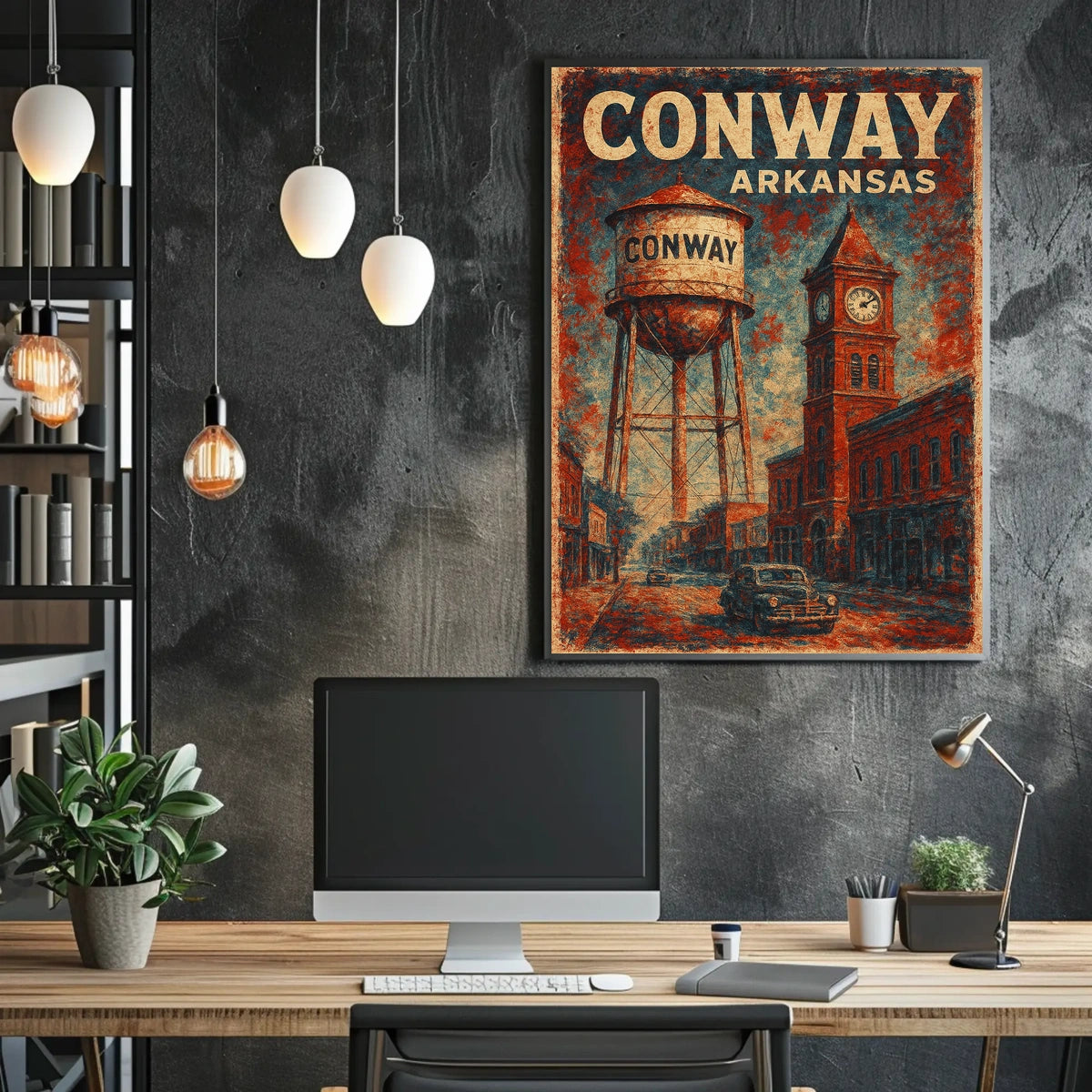 Conway Arkansas Vintage Charm Scenic Travel Souvenir Retro Heritage Wall Decor Poster