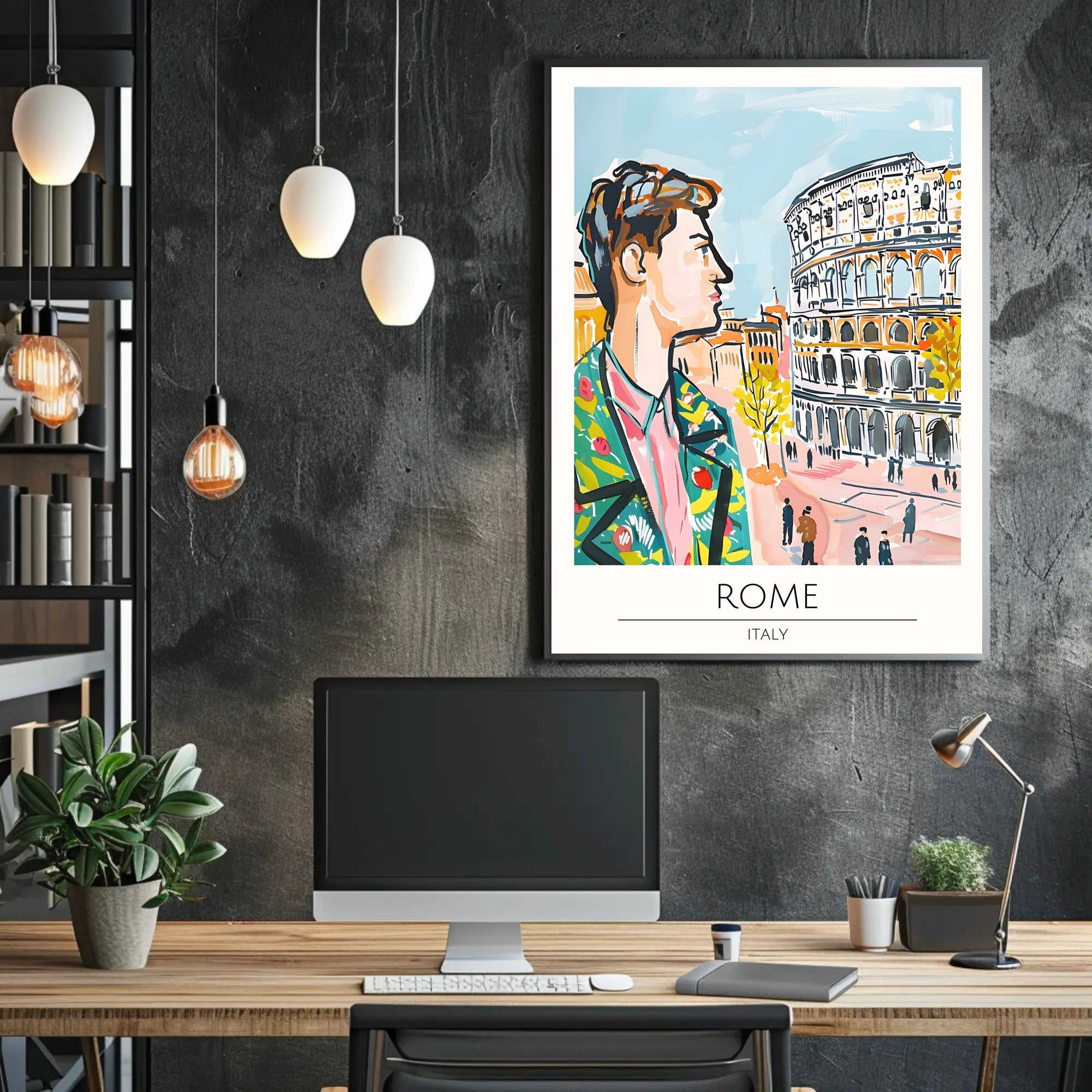 Contemporary Rome Illustration Poster PosterGoat