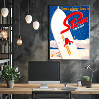 Ski Adventure in Stowe Vermont Travel Poster PosterGoat