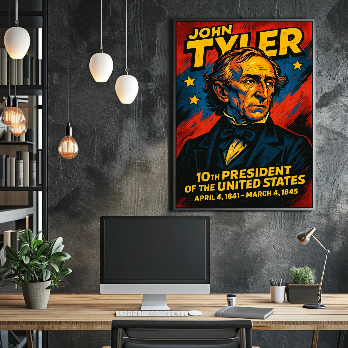 John Tyler 10Th President Poster Wall Art Historical Decor