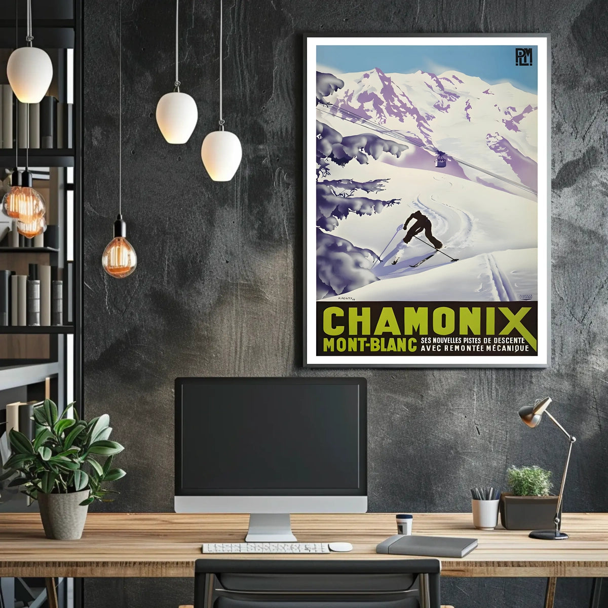 Chamonix Mont-Blanc Ski Poster