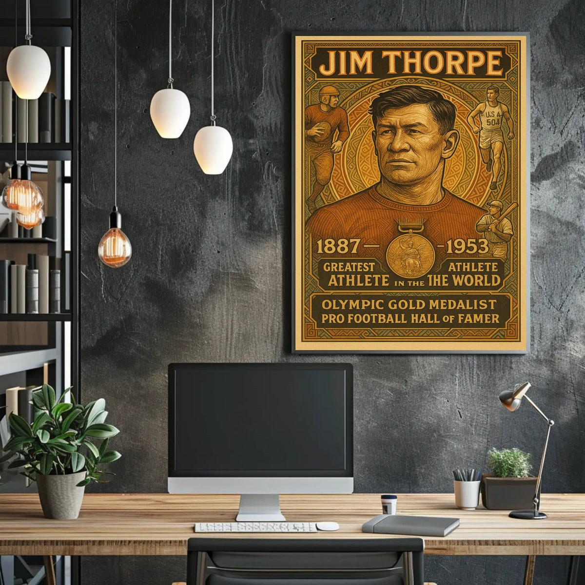 Celebrating Jim Thorpe Legendary Athlete Poster